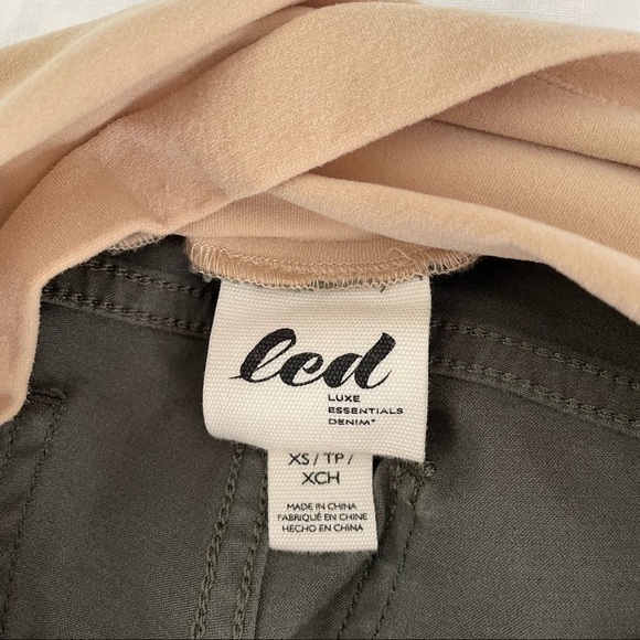 Led Luxe Essentials Denim XS Olive Green maternity jeans and belly band top - Picture 8 of 9